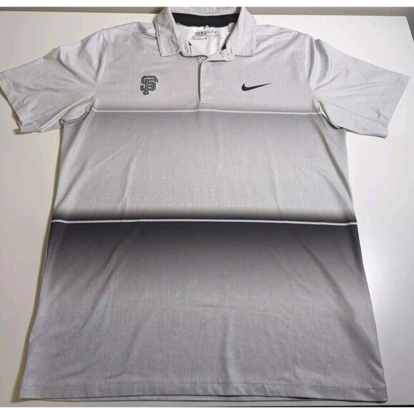Nike Golf Stripe Polo San Francisco Giants Wolf Grey Mens Size Med - Picture 1 of 9